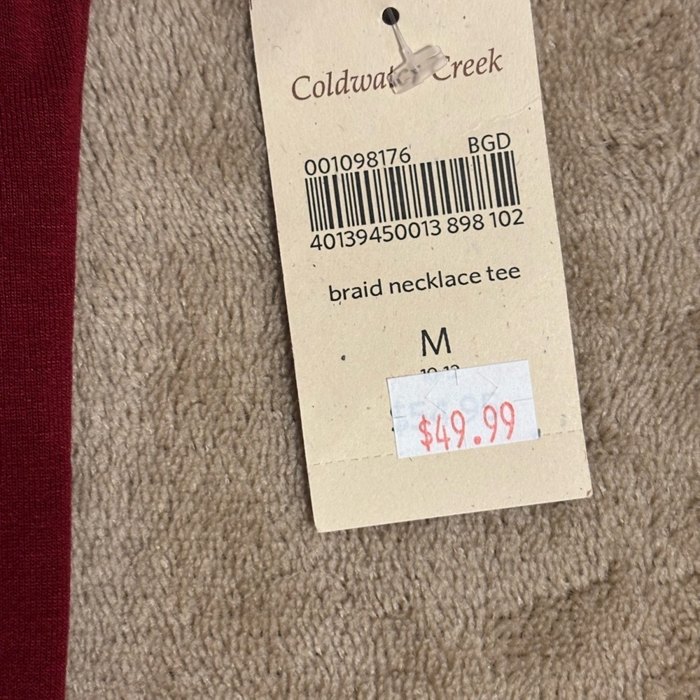 NWT Women’s Coldwater Creek Maroon Top Size M - Picture 5 of 9